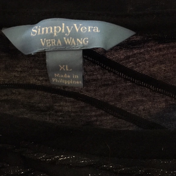 Vera Wang Simply Vera Shimmer Blue And Silver Top - Picture 3 of 8